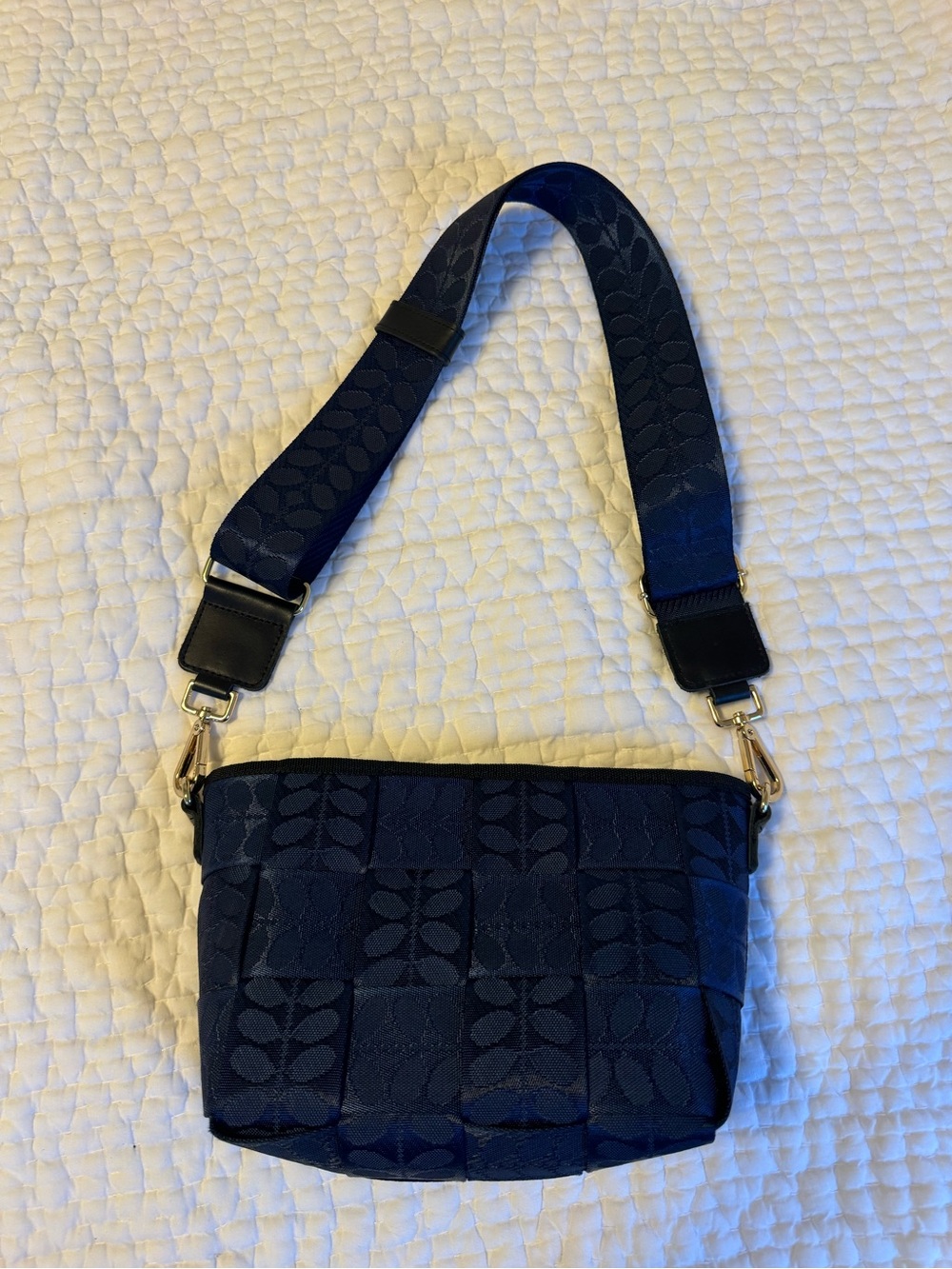 Orla Kiely Navy Shoulder Bag
